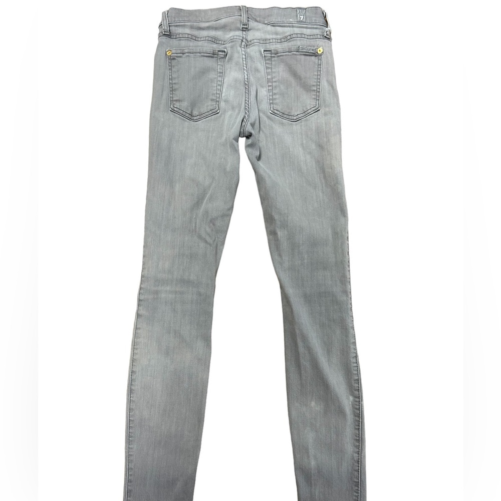7 For All Mankind Womens Grey The Skinny Jeans Button Zip Up Low Size 26